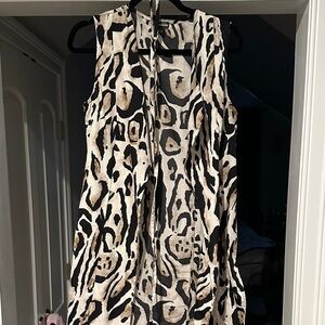 Black and Tan Animal Print Satin Vest